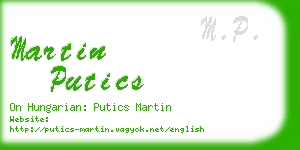 martin putics business card